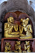 Ananda temple Bagan, Myanmar. Images of the life historical Buddha from birth to death of the circumambulatory corridors. 